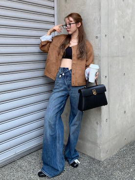 「アイテム（ダッフルコート）」を使った、miwoさん（レディース・154cm）の秋コーディネート