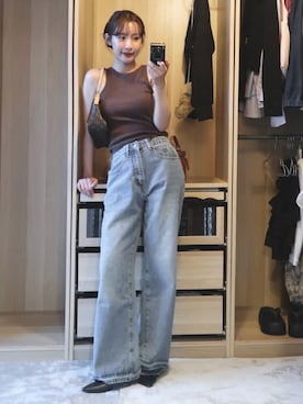 「CHARLES & KEITH（チャールズ & キース）のアイテム」を使った、miwoさん（レディース・154cm）の夏コーディネート
