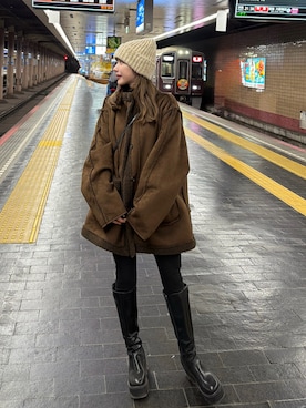 「LIAN（リアン）のアイテム」を使った、miwoさん（レディース・154cm）の冬コーディネート