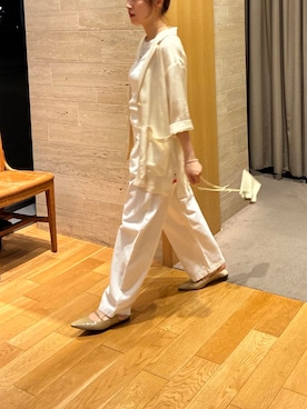 「アイテム（その他アウター、ホワイト系）」を使った、夏海さん（レディース・153cm）の夏コーディネート