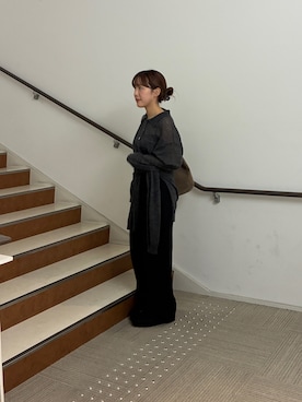 「アイテム（ストール/ショール）」を使った、夏海さん（レディース・153cm）の秋コーディネート
