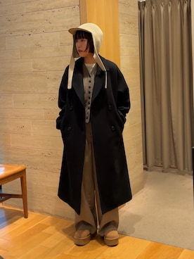 「アイテム（キャップ）」を使った、夏海さん（レディース・153cm・20代）の冬コーディネート