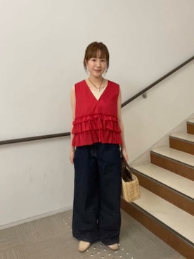 「PHILIPPE AUDIBERT（フィリップ オーディベール）のアイテム（ブレスレット）」を使った、夏海さん（レディース・153cm）の春コーディネート