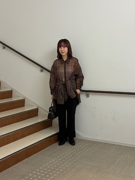 「URBAN RESEARCH（アーバンリサーチ）のスエードライクルーズシャツ（シャツ/ブラウス）」を使った、夏海さん（レディース・153cm）の夏コーディネート