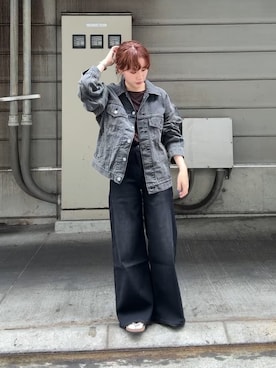 「URBAN RESEARCH（アーバンリサーチ）のTHYARD ハイゲージカットソー（Tシャツ/カットソー、ブラウン系）」を使った、夏海さん（レディース・153cm）の秋コーディネート