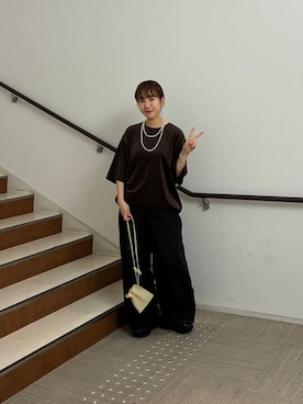 「アイテム（ポーチ）」を使った、夏海さん（レディース・153cm）の夏コーディネート