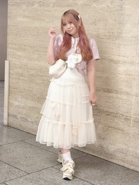 「アイテム（付け襟）」を使った、み ゃ ー ゆさん（レディース・155cm）の秋コーディネート