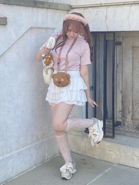 「アイテム（レッグウェア）」を使った、み ゃ ー ゆさん（レディース・155cm）の秋コーディネート