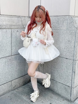 「アイテム（レッグウェア）」を使った、み ゃ ー ゆさん（レディース・155cm）の秋コーディネート