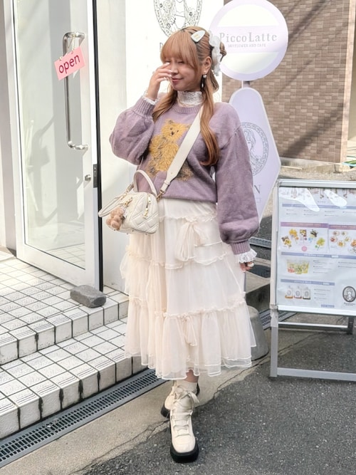 セール】lace up socks boots/リボン編み上げ厚底ブーツ（ブーツ