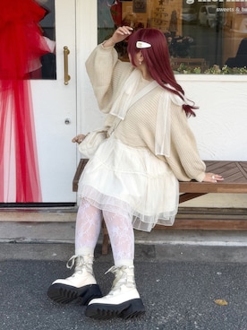 「アイテム（レッグウェア）」を使った、み ゃ ー ゆさん（レディース・155cm）の秋コーディネート