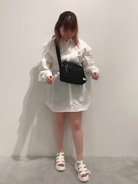 「NUN（エヌユーエヌ）のアイテム」を使った、りんさん（レディース・158cm）の夏コーディネート