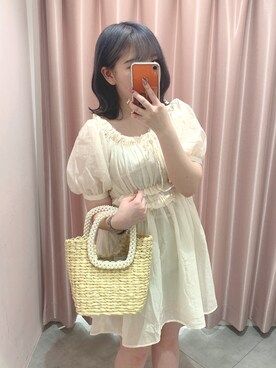 「ミニワンピ」｜りんさん（レディース・158cm）の夏コーディネート