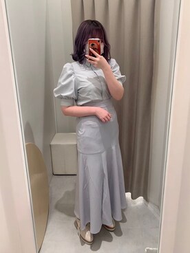 「スリット」｜「アイテム（その他シューズ）」を使った、りんさん（レディース・158cm）の春コーディネート