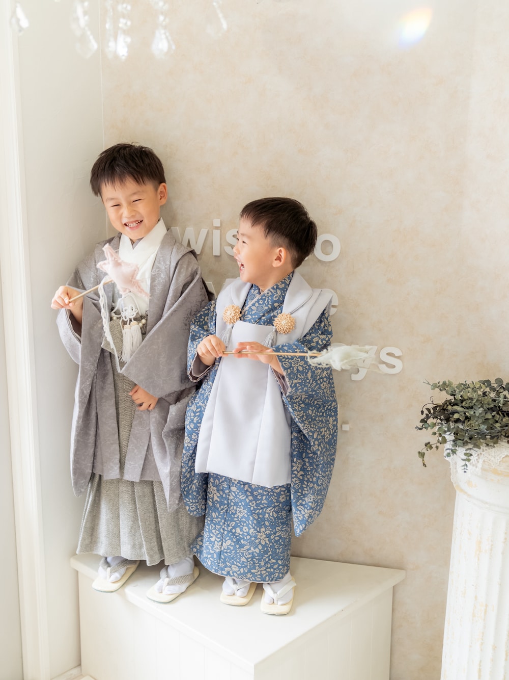 「七五三、着物、和装、袴、被布、5歳、3歳、兄弟コーディネート、キッズファッション」｜「兄3歳753のアイテム（採寸ボディースーツ、その他）」を使った、tai_tenさん（キッズ・110cm）の秋コーディネートの1枚目の写真
