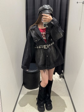 「アイテム（キャスケット）」を使った、ｍａｎａ‪‪さん（レディース・155cm）の春コーディネート