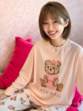 「DAZYのアイテム（ルームウェア/パジャマ）」を使った、織田千穂さん（レディース・166cm）の秋コーディネート