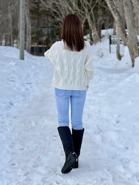 「雪山」｜織田千穂さん（レディース・165cm）の春コーディネート