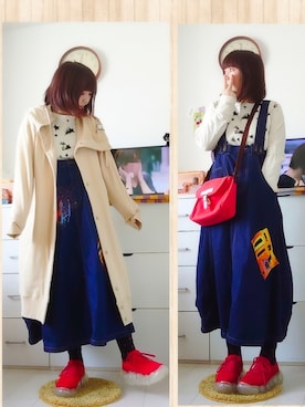 「FRAPBOIS」｜「アイテム（ジャンパースカート）」を使った、みはるさん（レディース・152cm）の春コーディネート