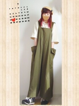 「FRAPBOIS」｜「アイテム（オールインワン・サロペット）」を使った、みはるさん（レディース・152cm）の夏コーディネート