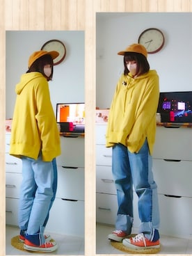 「RNA」｜「アイテム（キャップ）」を使った、みはるさん（レディース・152cm）の春コーディネート