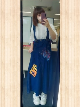 「FRAPBOIS」｜「アイテム（ジャンパースカート）」を使った、みはるさん（レディース・152cm）の夏コーディネート