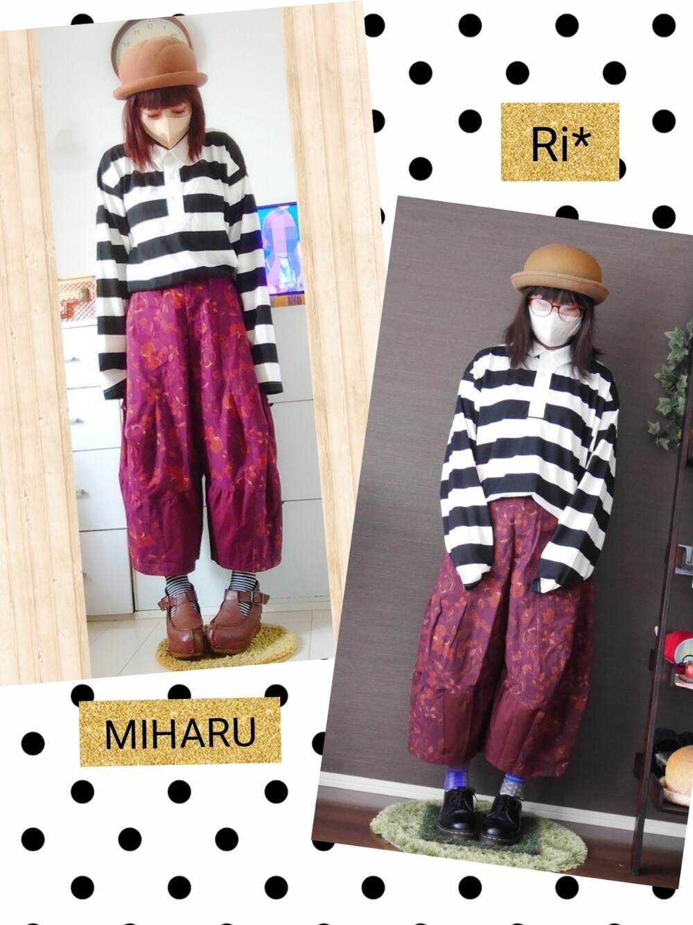 レッド系のその他パンツ、ブラウン系のスニーカー、ホワイト系のTシャツ/カットソーを着用したレディースの秋コーディネートの1枚目の写真