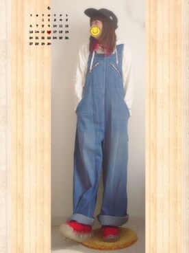 「RNA（アールエヌエー）のアイテム（サロペット/オーバーオール）」を使った、みはるさん（レディース・152cm）の夏コーディネート