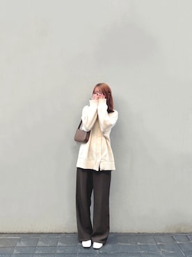 「SONA（ソナ）のアイテム（スラックス）」を使った、りなさん（レディース・161cm）の春コーディネート