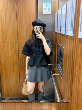 「no brand（ノーブランド）のアイテム（帽子）」を使った、Speakkkさん（レディース・160cm）の春コーディネート