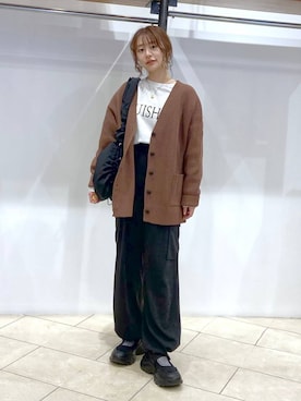 「LOWRYS FARM（ローリーズファーム）のステンレスプレートネックレス　973053（ネックレス）」を使った、omakiiさん（レディース・160cm）の秋コーディネート