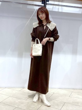「LOWRYS FARM（ローリーズファーム）のステンレスプレートネックレス　973053（ネックレス）」を使った、omakiiさん（レディース・160cm）の秋コーディネート