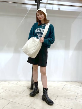 「LOWRYS FARM（ローリーズファーム）のステンレスプレートネックレス　973053（ネックレス）」を使った、omakiiさん（レディース・160cm）の秋コーディネート
