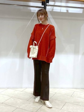 「LOWRYS FARM（ローリーズファーム）のステンレスプレートネックレス　973053（ネックレス）」を使った、omakiiさん（レディース・160cm）の秋コーディネート