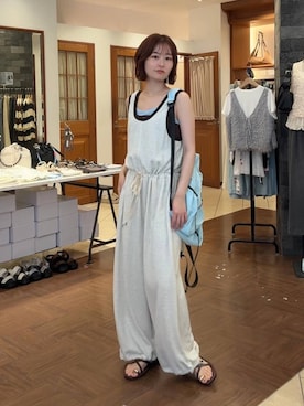 「LOWRYS FARM（ローリーズファーム）のステンレスプチＴＯＰネックレス２ 451999（ネックレス、ゴールド系）」を使った、omakiiさん（レディース・160cm）の夏コーディネート