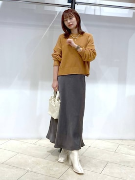 「LOWRYS FARM（ローリーズファーム）のステンレスプレートネックレス　973053（ネックレス）」を使った、omakiiさん（レディース・160cm）の秋コーディネート