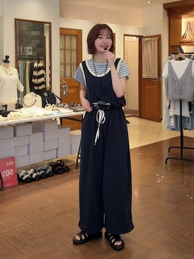 「LOWRYS FARM（ローリーズファーム）のステンレスプチＴＯＰネックレス２ 451999（ネックレス、ゴールド系）」を使った、omakiiさん（レディース・160cm）の夏コーディネート