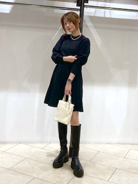 「LOWRYS FARM（ローリーズファーム）のステンレスプレートネックレス　973053（ネックレス）」を使った、omakiiさん（レディース・160cm）の秋コーディネート