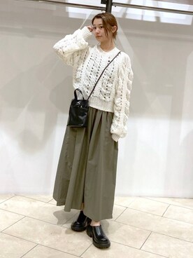 「LOWRYS FARM（ローリーズファーム）のステンレスプレートネックレス　973053（ネックレス）」を使った、omakiiさん（レディース・160cm）の秋コーディネート