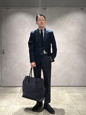 「SHIPS（シップス）のアイテム（トートバッグ）」を使った、柴田さん（メンズ・170cm）の秋コーディネート