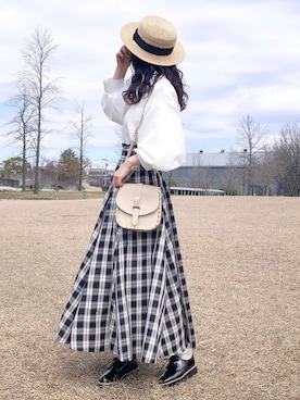 「MELROSE claire（メルローズ クレール）のアイテム」を使った、お月 ⸝⋆さん（レディース・160cm）の夏コーディネート