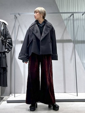 「アイテム（ピーコート）」を使った、Moneさん（レディース・162cm）の冬コーディネート