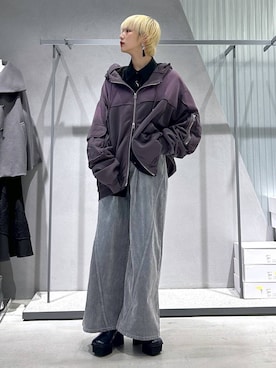 「HARE（ハレ）の【SET UP対応】ピグメントダブルポケットZIPパーカー(HARE)（パーカー）」を使った、Moneさん（レディース・162cm）の秋コーディネート