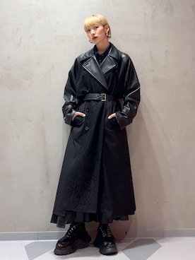 「HARE（ハレ）のアシメプリーツシャツ(HARE)（シャツ/ブラウス）」を使った、Moneさん（レディース・162cm）の秋コーディネート