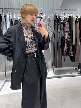 「HARE（ハレ）のビンテージライクフェイクレザーベルト(HARE)（ベルト）」を使った、Moneさん（レディース・162cm・20代）の夏コーディネート