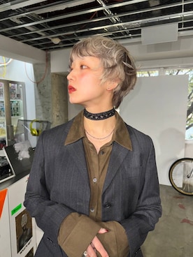 「アイテム（チョーカー）」を使った、Moneさん（レディース・162cm）の冬コーディネート