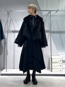 「アイテム（ピーコート）」を使った、Moneさん（レディース・162cm）の冬コーディネート