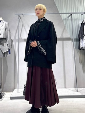 VINTAGEジャガード2WAYジャケット(HARE)を使った人気ファッション