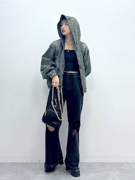 「アイテム（ブルゾン）」を使った、Moneさん（レディース・162cm・20代）の夏コーディネート