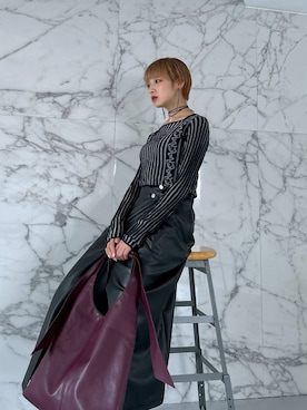 「アイテム（ピアス（両耳用）、ブラック系）」を使った、Moneさん（レディース・162cm）の夏コーディネート